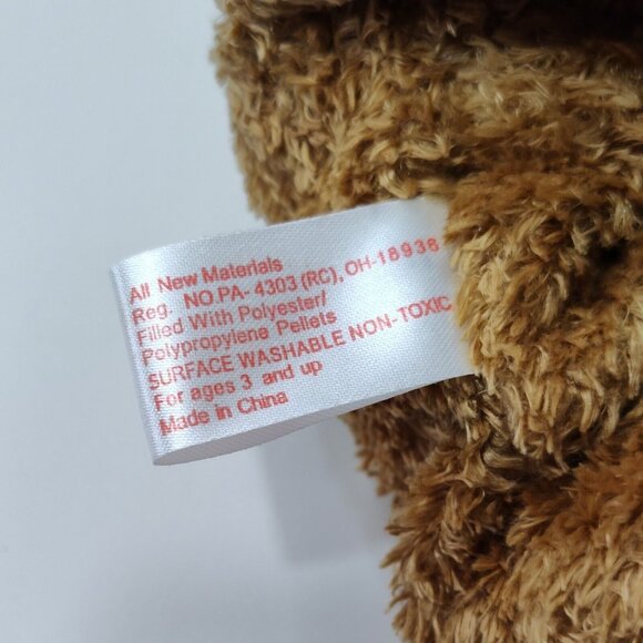 PBC International Brown Sitting Teddy Bear With Red Bow Ages 3 and up 17 inch - Picture 5 of 5